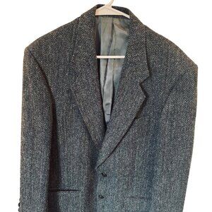 Vintage Ricksons Mens British Wool Tweed Blazer Jacket Herringbone 42R Preppy